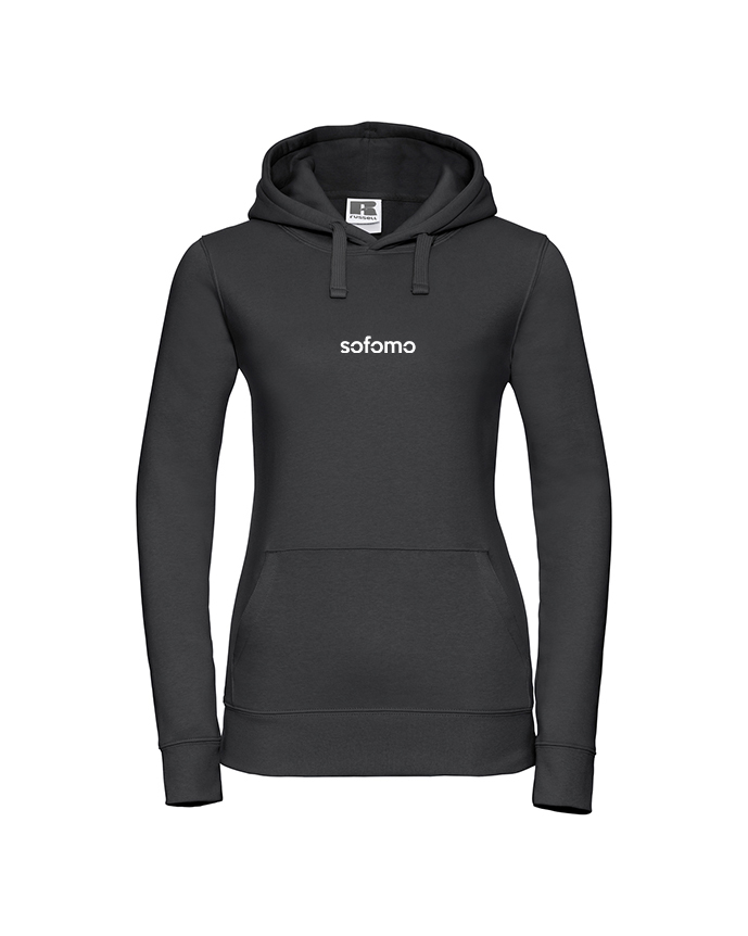 Bluza z kapturem damska, małe logo pośrodku